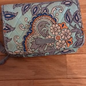 Vera Bradley Aqua and Orange Floral Wallet